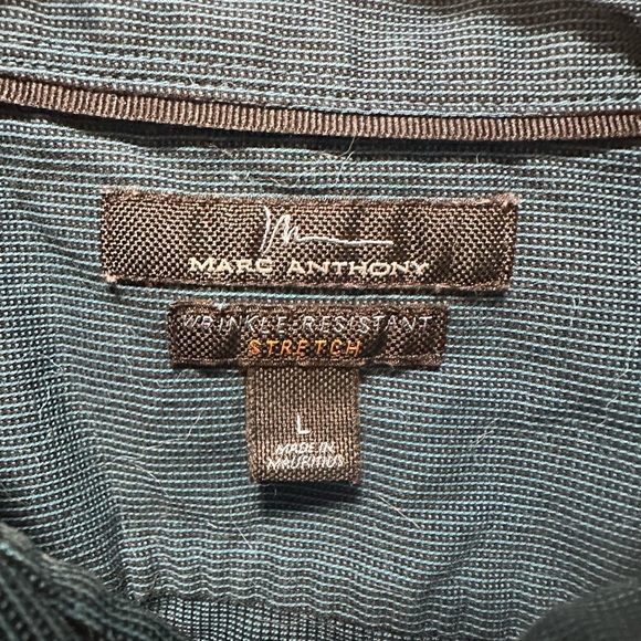 Marc Anthony Teal Stretch Shirt - Picture 2 of 4